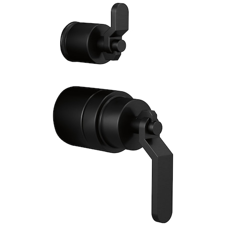 Brizo Litze Pressure Balance Valve Trim Handle Kit, Industrial Lever Matte Black HL75P34-BL