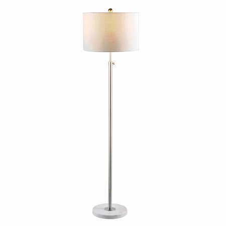 Jonathan Y June 65" Adjustable Metal/Marble LED Floor Lamp, Chrome JYL3022C