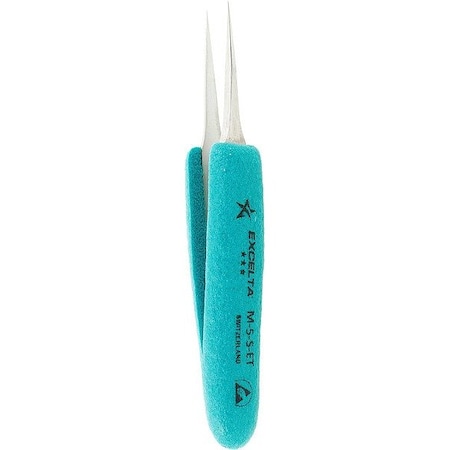 Excelta Tweezers, 3 1/4" L, Stainless Steel M-5-S-ET