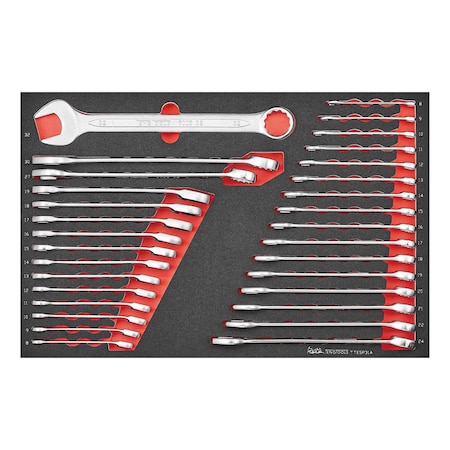 Teng Tools 31 Piece Metric Combination Wrench EVA Foam Set 5.5mm to 38mm - TTESP31A