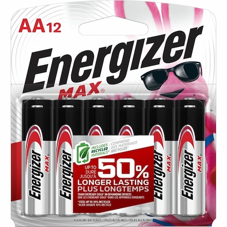Energizer BATTERY ALKALINE AA, 12PK E91BW12EM