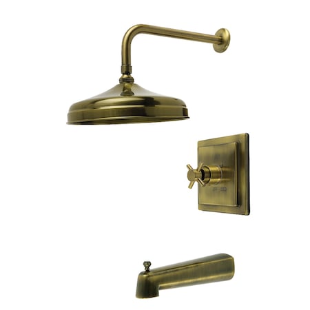 Kingston Brass Single-Handle Pressure Balanced Tub and Shower Faucet, Antique Brass KB6143DX