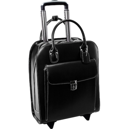 Mckleinusa McKlein 97695 15.6 in. Uptown Leather Vertical Wheeled Ladies Briefcase; Black - 13.5 x 6 x 16 in. 97695