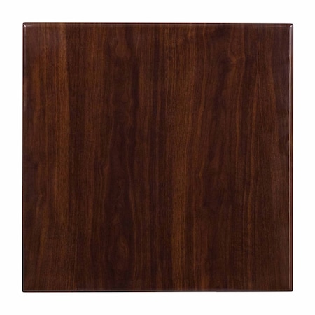 Flash Furniture Square High-Gloss Walnut Resin Table Top TP-WAL-2424-GG