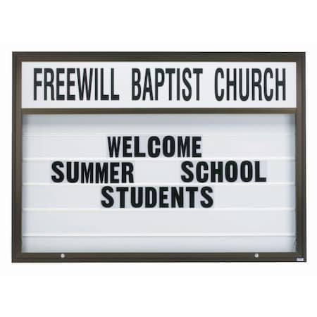 Aarco 72 in W, 52 in H, White Translucent Letterboard/Bronze Anodized Frame DMBM5272BA