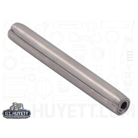 Huyett Coiled Spring Pin, Heavy Duty, Nickel Plated 302/304 Stainless Steel, 0.188 in Dia x 1.500 in Length SPC3P-187-1500H