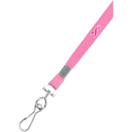 Brady LANYARD STANDARD, PINK RIBBON CANCER, 3/8, FLAT SILKSCREEN, CRIMP AND NPS SWIVEL 2138-5288
