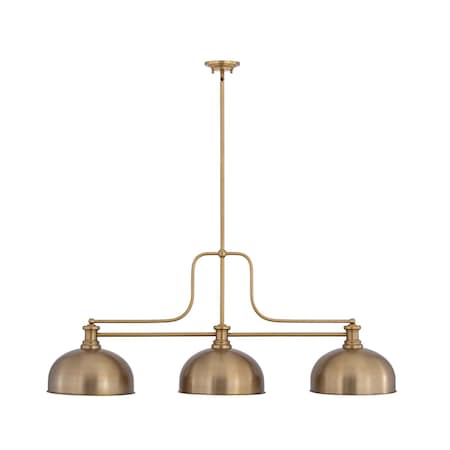 Z-Lite Melange Heritage Brass 3 Light Billiard 725-3HBR-D13HBR