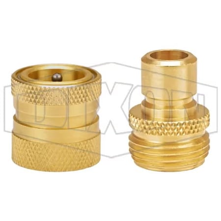 Dixon Unvalved Garden Hose Quick-Connector, Brass, Domestic 500QCK