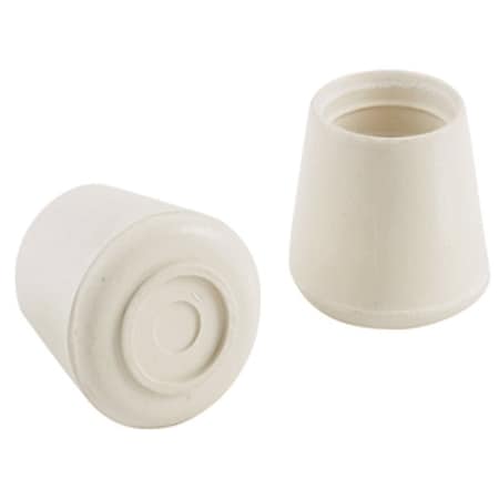 Shepherd Hardware Furniture Leg Tip, Round, Rubber, Off-White, 7/8 in Dia 9120
