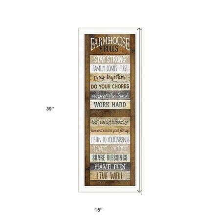 Homeroots Farmhouse Rules 2 White Framed Print Wall Art 406528