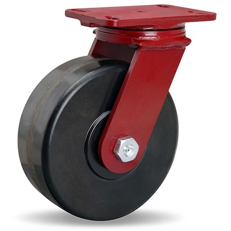 Hamilton ForgeMaster Swivel Caster, 8" x 3" Plastex Phenolic Wheel, 1" Straight Roller Bearing S-FM-83PH