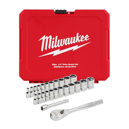 Milwaukee Tool Twenty Five pc Ratchet and Socket Set 48-22-9044