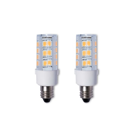 Bulbrite 35w Equivalent T4 Dimmable (E12) Candelabra Screw Base Warm Wht Lght Clear LED Lght Bulb, 2700K, 2PK 861530