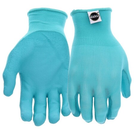 Miracle-Gro MG37164/WML Grip Gloves, Women's, M/L, Elastic Knit Cuff, Polyurethane Coating, Aqua MG37169/WML