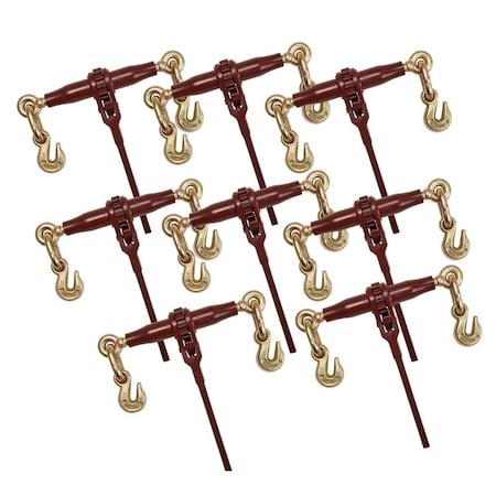 Mytee Products PRO Chain Binder Ratchet Style 5/16in - 3/8in w/Grab Hooks, 7100 lbs WLL, 8PK CBRS516-PROx8