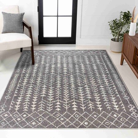 Jonathan Y Ziri Moroccan Geometric Gray/Cream 4 ft. x 6 ft. Area Rug MOH210B-4