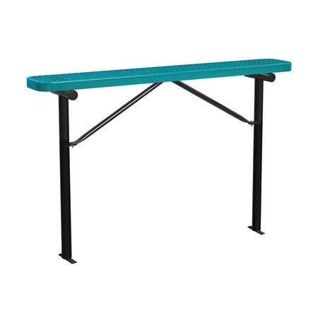 Leisure Craft Bench w/o Back, Ingroud Mount, 6ft., Teal B6XPIG-TEAL
