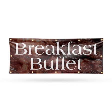 Signmission Breakfast Buffet, 48 Inch x 120 Inch, Vinyl Banner B-120-30496