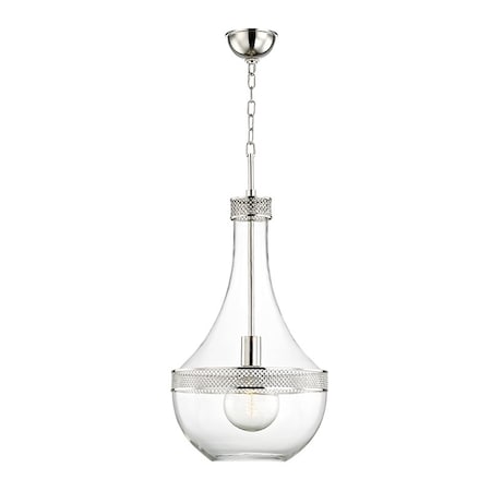Hudson Valley Lighting Hagen 1 Light Pendant 14 In. Polished Nickel 1814-PN