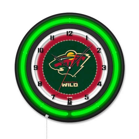 Holland Bar Stool Minnesota Wild 19 Double Neon Wall Clock Clk19BK