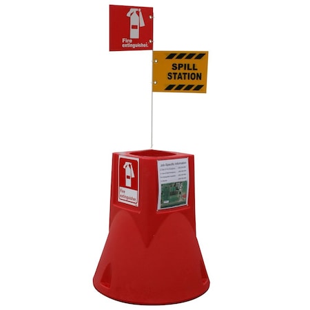 Nmc Jobsite Caddy W/Spill Kit, Pole, Signs JSC03