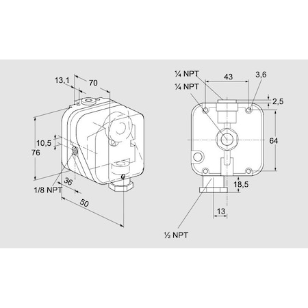 Honeywell Kromschroder DG 10 T Pressure Switch 0.4-4in wc KS84447812
