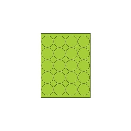 Bubblefast 2'' Fluorescent Orange Circle Laser Labels-20 Labels per Sheet BFLL197GN