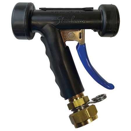 Strahman Washdown Equipment M-70 Nozzle Black With 3/4in Female GHT 360Deg Swivel Adapter M70B0075SBGHT