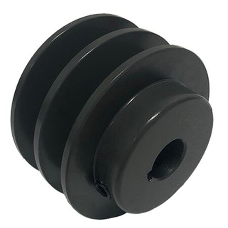 Zoro Select V-Belt Pulley, Cast Iron, Fixed 2AK124X1-7/16
