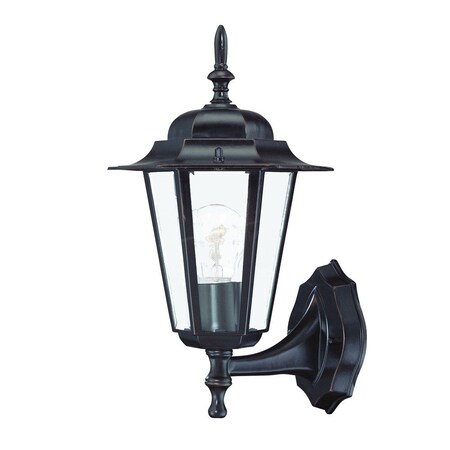Homeroots Antique Bronze Glass Lantern Wall Light 398616