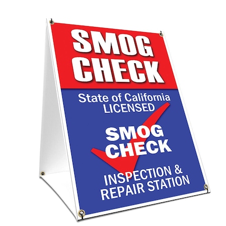 Signmission Smog Check, 36 Inch x 24 Inch A-frame Yard Sign, Plastic Sign SBC-2436-Smog Check