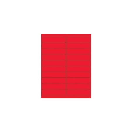 Bubblefast 4 x 1'' Fluorescent Red Rectangle Laser Labels-20 Labels per Sheet BFLL177RD