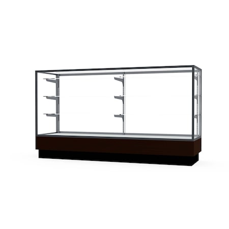 Ghent Counter Display Case 72x40x20, Satin, Walnut Base 2010-6-SN-WV