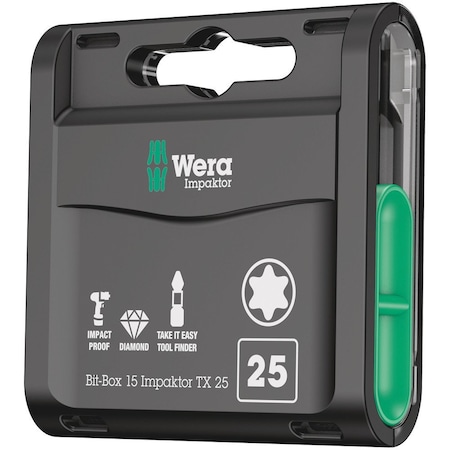 Wera Bit-Box 15 Impaktor TX, TX 20 x 25 mm, 15 pieces 5057772001