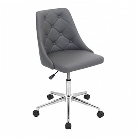 Lumisource Marche Height Adjustable Office Chair with Swivel, Grey OFC-MARCHE GY