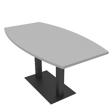 Skutchi Designs Boat Conference Table With Power, 36 in W, 60 in L, Grey HAR-BOT-36x60-DOU.BK-U779-NA