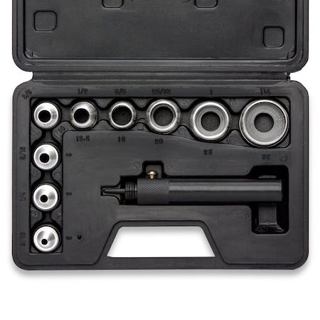 Neiko Interchangeable Large Hollow Hole Punch Tool Set, 10 Piece, Includes Carrying Case 02614A