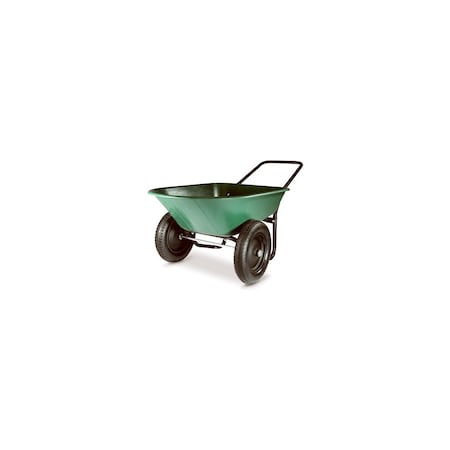 Green Thumb 2-Wheel Poly Wheelbarrow, 5-Cu.-Ft. Capacity Green & Black 70008