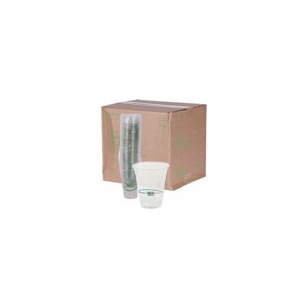 Eco-Products 12 oz GreenStripe Cold Cups - 12 fl oz - Clear, Green - Polylactic Acid (PLA) - Cold Drink, 20PK EPCC12GSA