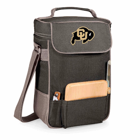 Picnic Time Family Of Brands NCAA Colorado Buffaloes Duet Wine and Cheese Tote Bag 623-04-175-124-0