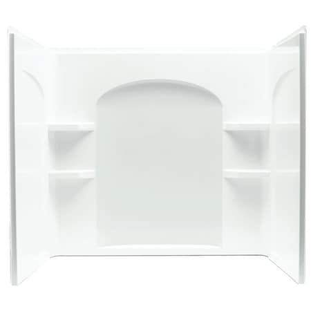 Sterling Ensemble Bath/Shower Wall Set, 33-1/4 in L, 60 in W, 54 in H, Vikrell, Alcove Installation, White 71224100-0