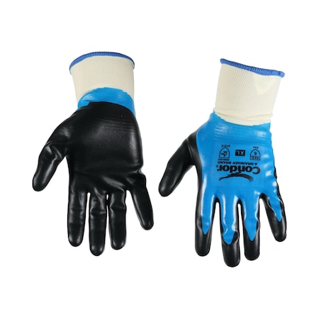 Condor Coated General Purpose Gloves, Nitrile, Foam, Full, 6 Abrasion Level, 1 PR GGS_114426