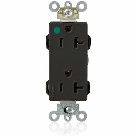 Leviton Straight Blade Receptacle, 5-20R, 20 A, 125V AC, Flush Mount, Self-Grounded M1636-HGE