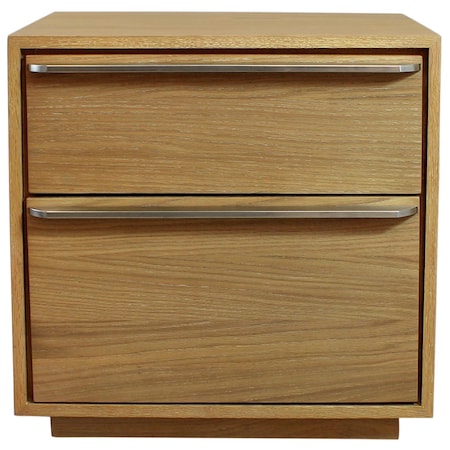 Homeroots 24" Natural Solid and Manufactured Wood Two Drawer Nightstand 555396