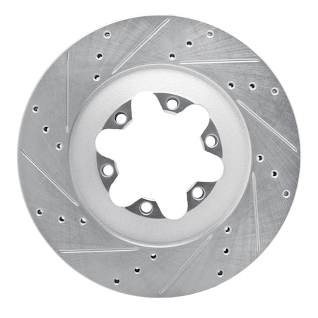 Dynamic Friction Co DFC Brake Rotor - Drilled and Slotted - Silver 631-48057L