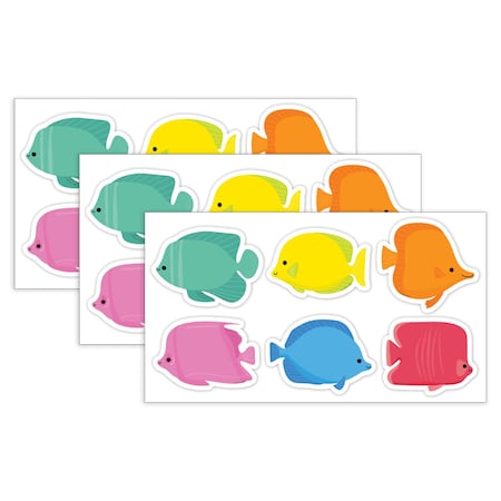 Creative Teaching Press Sea Friends, School of Fish, 3'', Designer Cut-Outs, 36-Piece Set, 3PK 11058