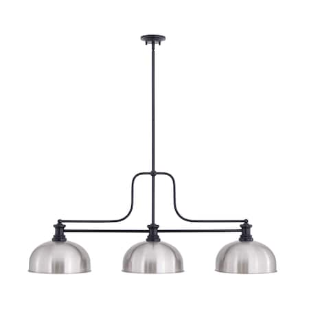 Z-Lite Melange Matte Black 3 Light Billiard 725-3MB-D13BN