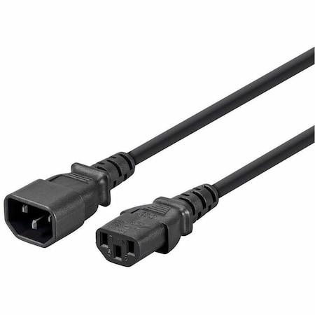 Monoprice SVT; SJT Extension Cord, 18 AWG, Indoor, 18/3, 1 Outlets, IEC 60320 C13, Black, IEC 60320 C14, 6 ft 6448
