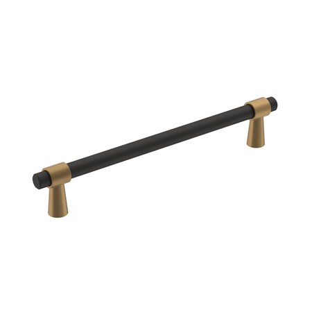 Amerock Mergence 6-5/16 in 160 mm Center-to-Center Matte Black/Champagne Bronze Cabinet Pull BP36860FBCZ